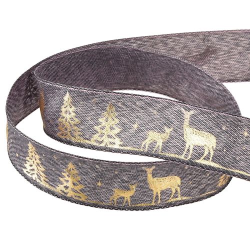 Artikel Geschenkband Lavendel Gold Weihnachten Hirsche 25mm 15m