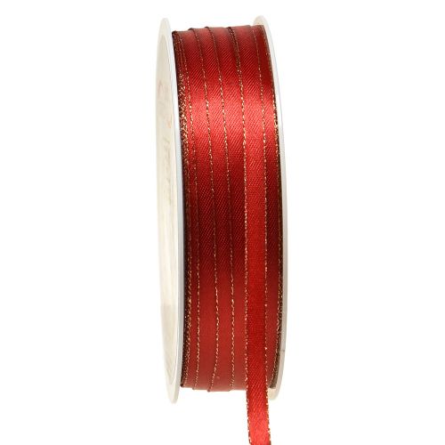 Floristik24 Geschenkband Weihnachten Dekoband Rot Gold B6mm L50m