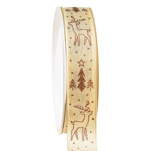 Artikel Geschenkband Weihnachten Rentier Creme Braun B25 L18m