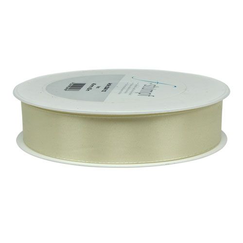 Floristik24 Geschenk- und Dekorationsband Creme 25mm 50m