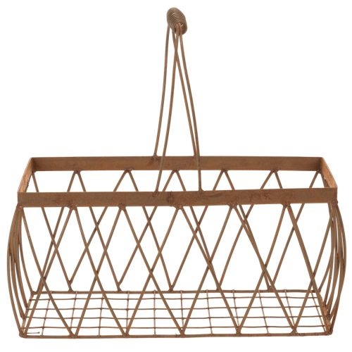 Gitterkorb Metall rechteckig Rostoptik 28x13,5x14 cm 2er-Set | Floristik24.at