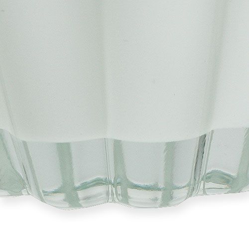 Floristik24 Glasvase „Bloom" Weiß Ø14cm H17cm
