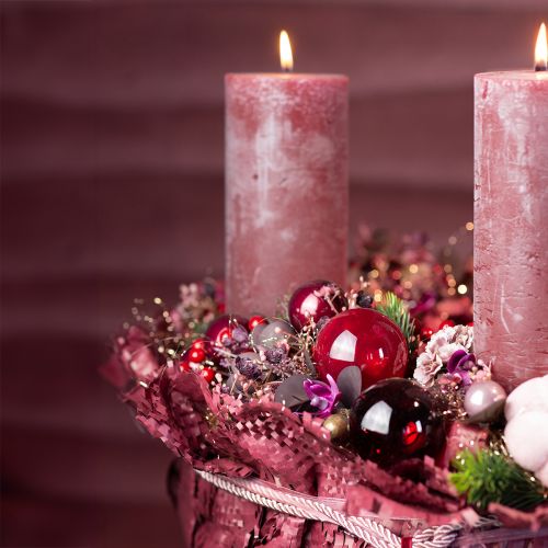 Floristik24 Glaskugeln Weihnachten in Bordeaux Mix Ø3cm 22 St