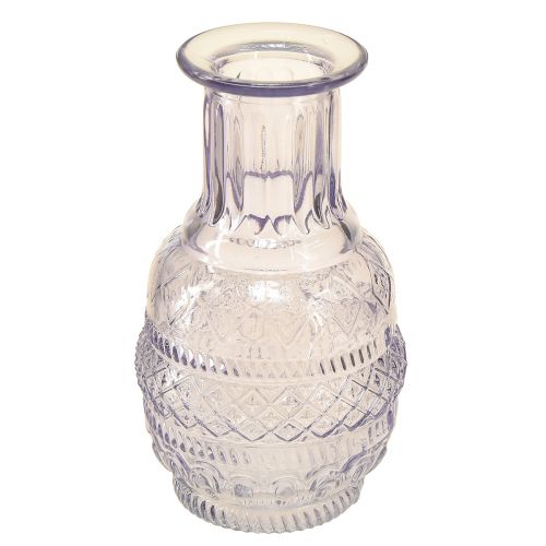 Floristik24 Glasvasen Minivasen Helllila Lila Retro Stil H13cm 3St