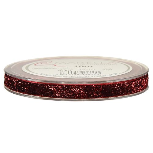 Artikel Glitzerband Weihnachtsband Band Dunkelrot B10mm L10m