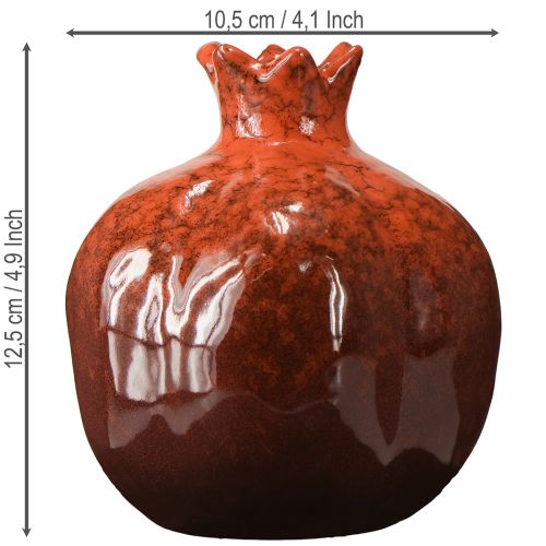 Artikel Granatapfel Deko Vase Keramik Rot Braun Ø10,5cm H12cm