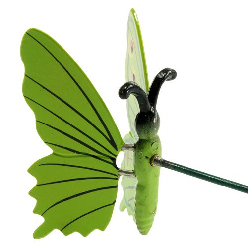 Floristik24 Schmetterling am Stab 17cm grün