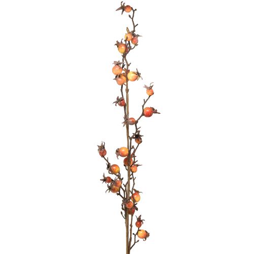 Floristik24 Hagebuttenzweig Gelb/Orange Kunstzweig Hagebutten Deko L95cm