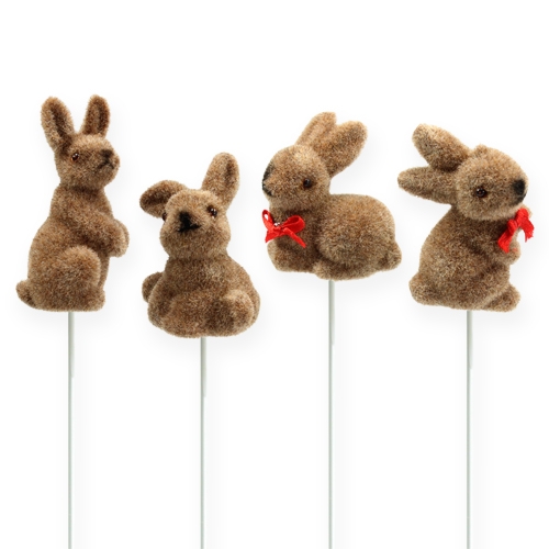 Artikel Osterhasen am Draht, sortiert, 5cm - 7cm 20 St