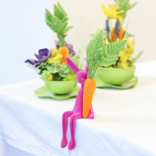 Artikel Hasen Kantenhocker Osterhasen Bunt beflockt – 2. Wahl – 28cm 4 St
