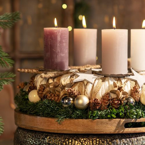 Artikel Holzanhänger Holzsterne Natur Christbaumschmuck Ø4,5cm 8 St