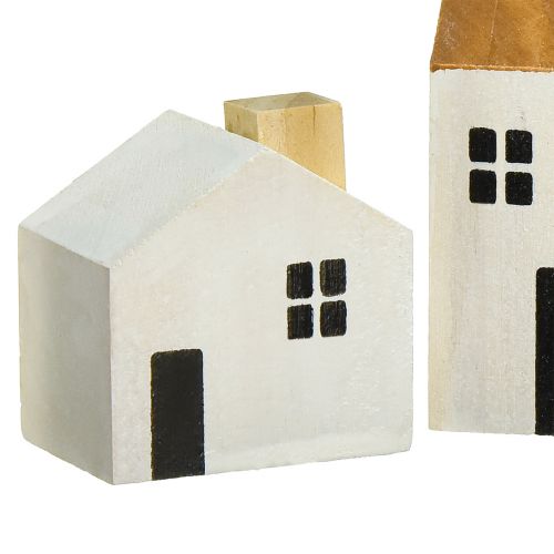 Floristik24 Holzhäuschen Deko Häuser Holz Weiß Braun 4,5-8cm 4 St