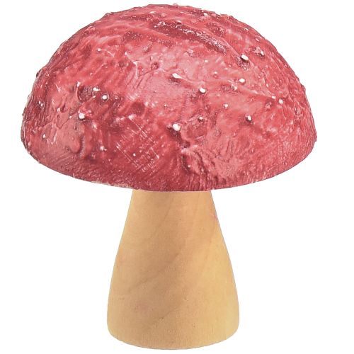 Floristik24 Holzpilze Deko Pilze Tischdeko Herbst Rot Natur 5×6cm 9St