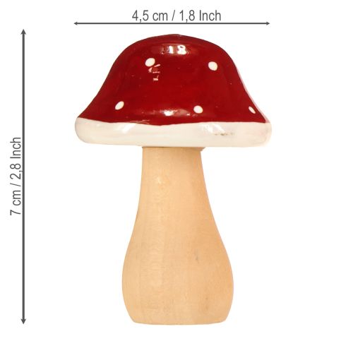 Artikel Holzpilze Fliegenpilze Deko Holz FSC Rotbraun H6,5/7cm 4 St