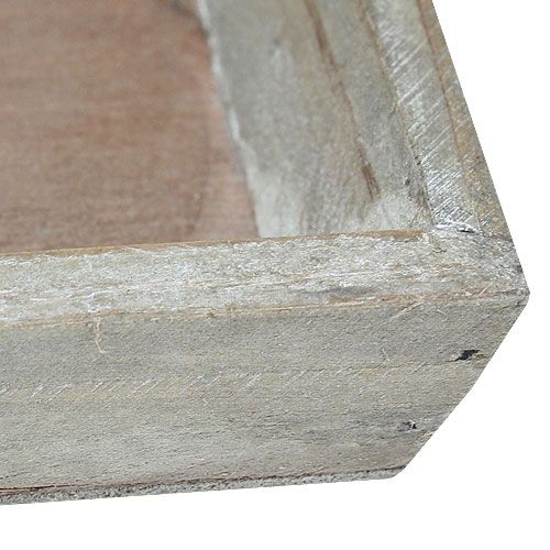 Floristik24 Holzschale Hellgrau 39cm x 15cm