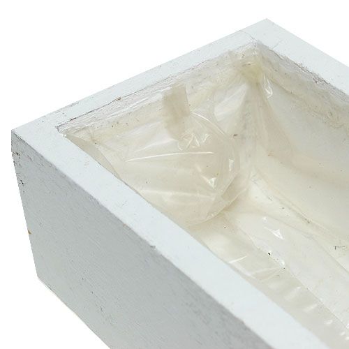 Floristik24 Holzkasten mit Folie Weiß 50cm x 9cm x 6cm