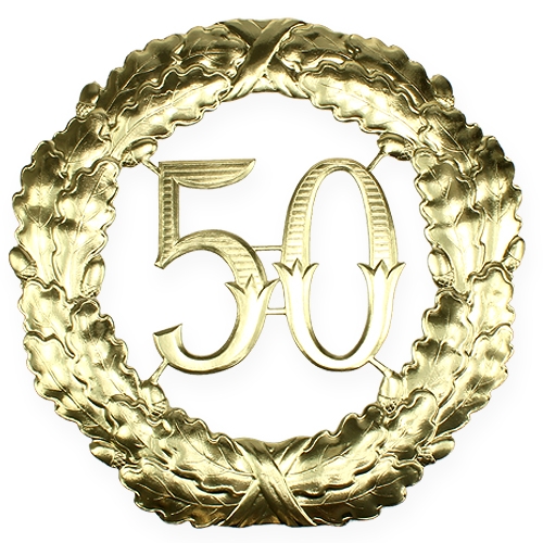 Artikel Jubiläumszahl 50 in Gold Ø40cm