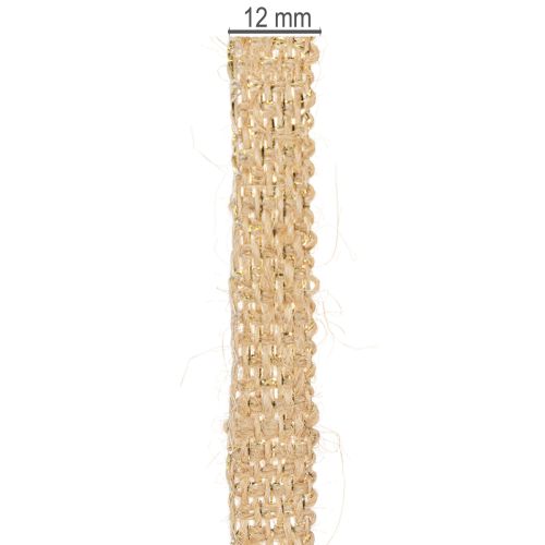 Juteband Dekoband Natur Gold 12mm x 10m | Floristik24.at
