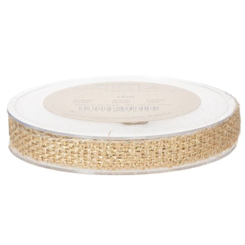 Juteband Dekoband Natur Gold 12mm x 10m | Floristik24.at