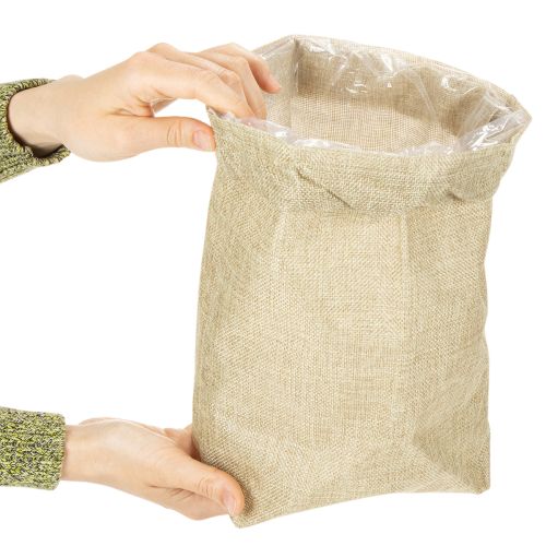 Jutetasche Geschenksack 20×10×30cm Naturfarben Jute Kunststoff | Floristik24.at