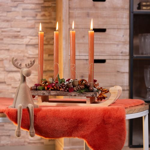 Artikel Kantenhocker Elch beflockt Weihnachtsdekoration 3er Set