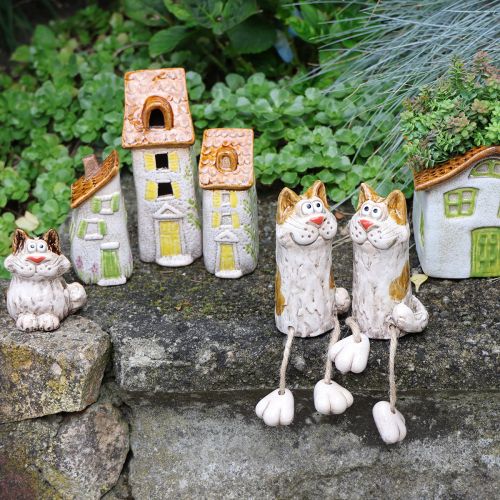 Artikel Keramik Haus Rustikal mit leuchtender LED ideal als stimmungsvolle Tischdeko 15cm 2St