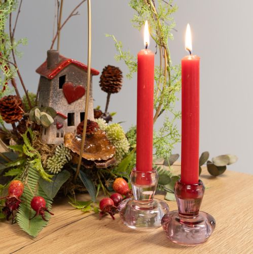 Artikel Kerzenhalter Pilz Teelichthalter Glas Berry Ø6,5cm H7cm 2St