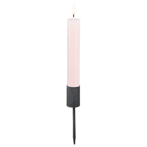 Floristik24 Kerzenhalter für Stabkerzen Ø28mm Mit Dorn Anthrazit 4St