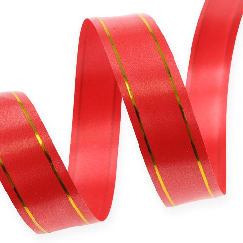 Artikel Geschenkband 2 Goldstreifen auf Rot 19mm 100m