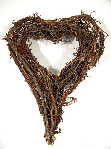 Floristik24 Zweigkranz in Herzform 20x25cm 4St. natur