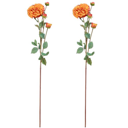 Artikel Künstliche Dahlien Deko Blumen Orange Rot Ø10 L80cm 2St