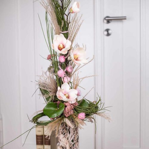 Floristik24 Künstliche Magnolienzweige Rosa Kunstblumen H40cm 4St im Bund