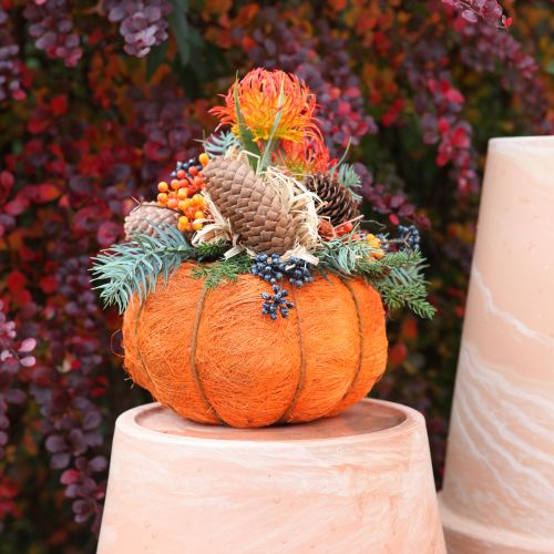 Artikel Kürbis Pflanztopf aus Sisal mit Innenfolie für Herbstdeko