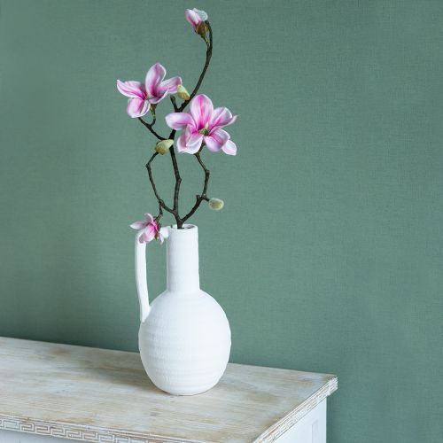 Kunstblume Magnolienzweig Magnolie künstlich Rosa 59cm 3St