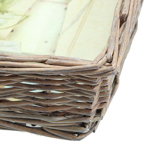 Floristik24 Weidenkorb mit Lavendelmotiv 20cm
