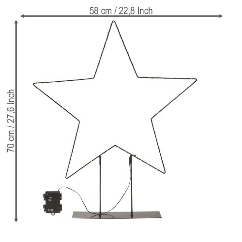 Artikel LED Stern stehend 150 Micro LED Warmweiß Metall Ø58cm