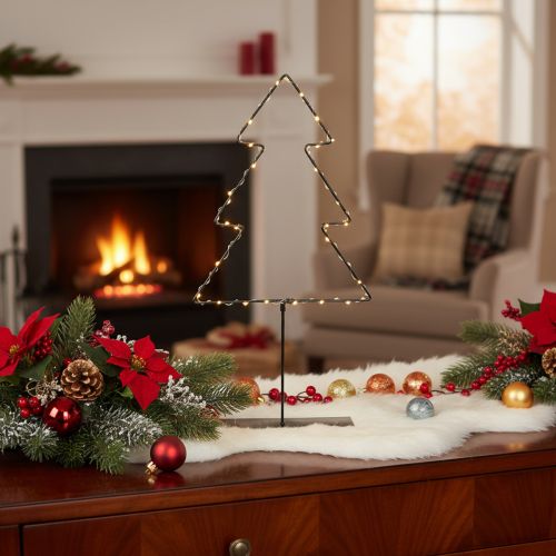 Artikel LED Weihnachtsbaum aus Metall 47cm batteriebetrieben für Innen