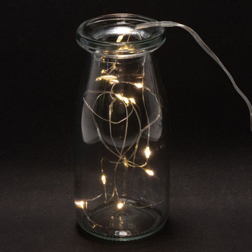 Lichterkette Innen Warmweiß 10 LEDs 1m Batteriebetrieben | Floristik24.at