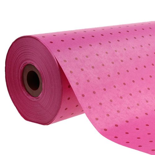 Floristik24 Manschettenpapier 37,5cm 100m Pünktchen Pink