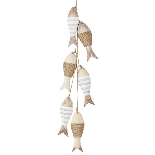 Floristik24 Maritime Deko Hänger mit 6 Holzfischen zum Hängen 88cm