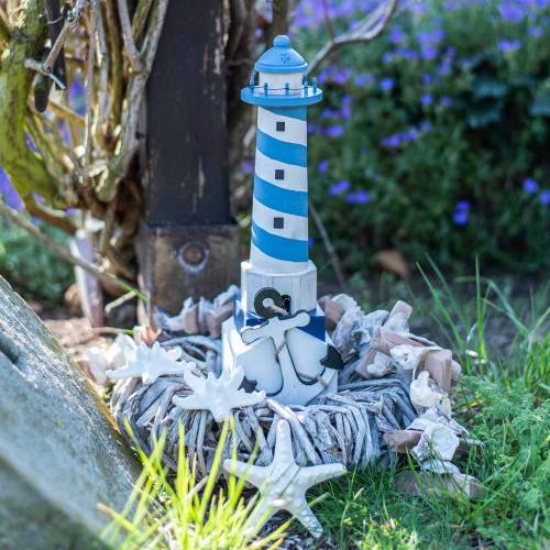 maritime deko leuchtturm hellblau 34cm 861768 einkaufen in osterreich