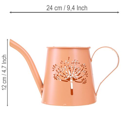 Metall Teelichthalter Gießkanne 12cm Orange Pusteblume 2 Stück | Floristik24.at