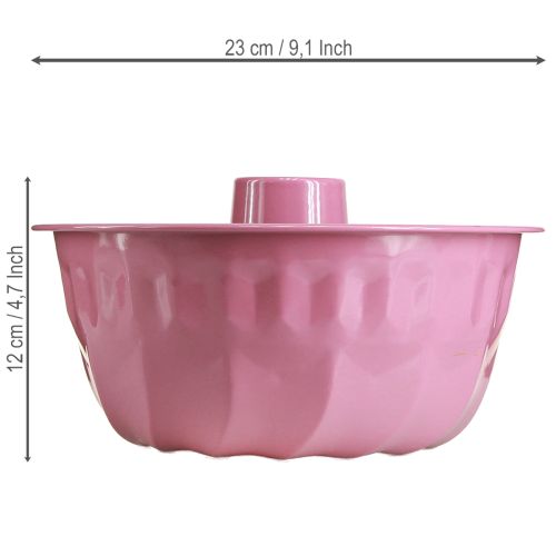 Artikel Metall Deko Schale Backform Gugelhupf Pink Ø23cm H12cm