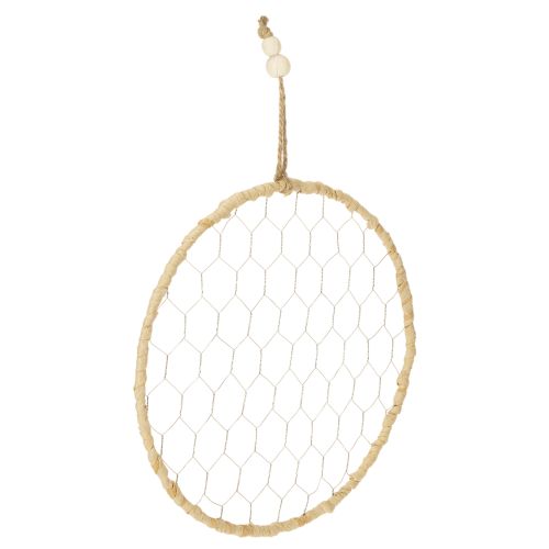 Metall-Dekoring Silber Ø28cm mit Natur-Raffia 4er Set bestellen | Floristik24.at