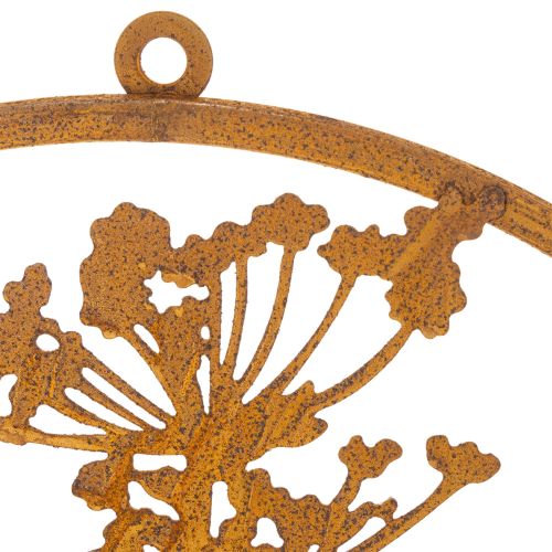 Metallring Wanddeko Edelrost Dillzweig Ø38cm Rostbraun | Floristik24.at