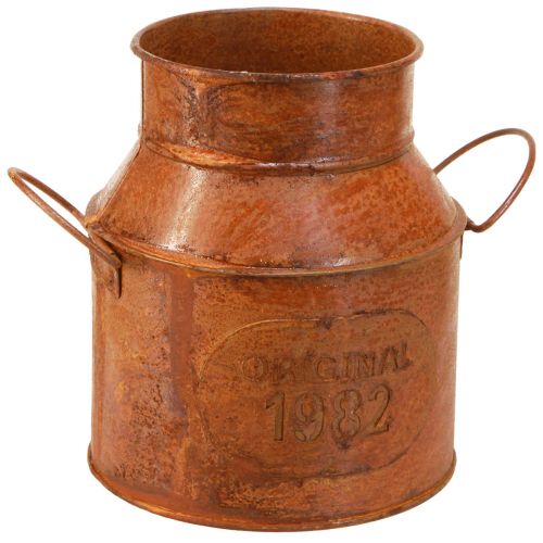 Milchkanne Deko Rost Übertopf Metall Deko Ø13cm H15,5cm