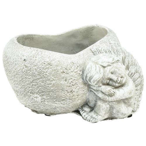 Artikel Mini Pflanzschale Grab Engel Engel Grau Pflanzherz 16×12cm H9,5cm
