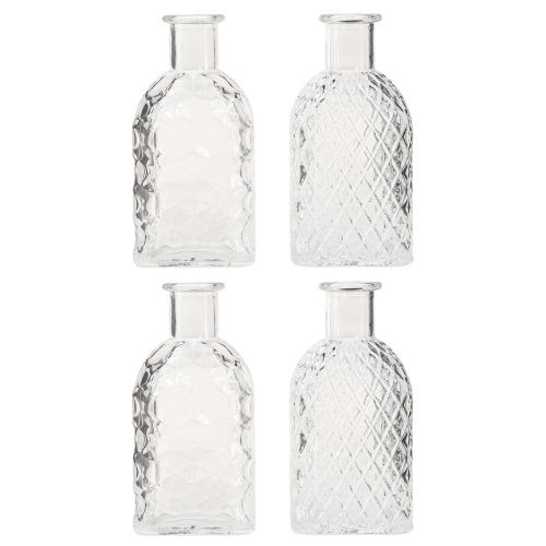 Floristik24 Mini Vasen Quadratisch Glas Deko Flaschen H13cm 4St
