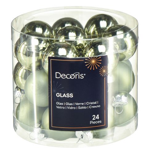 Artikel Mini Weihnachtsbaumkugeln Glas Grün Mix Ø2,5cm 22 St