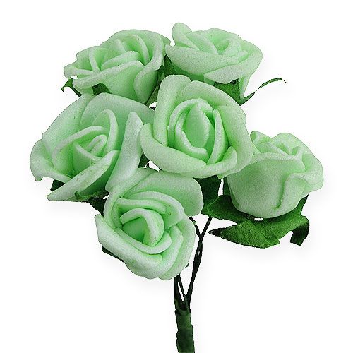 Floristik24 Mini-Foamrosen Ø2,5cm Grün 72 St